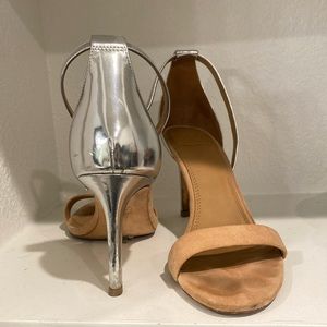 Tory Burch Nude and Chrome Heels